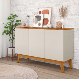 Buffet Ares Lux 3 Portas Off White Nature Tebarrot Sala