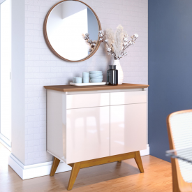 Buffet Classic 02 Portas Sem Espelho 64375 Off White/Freijo - Imcal