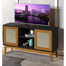 Buffet Denver 2 Portas Tebarrot Preto Madeira Sala