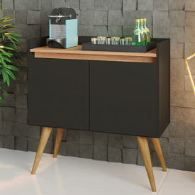 Buffet Gold 2 Portas Preto Mel 1474 Primus Móveis