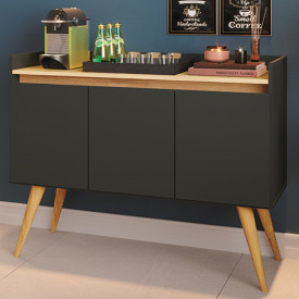 Buffet Gold 3 Portas Preto Mel 1475 Primus Móveis