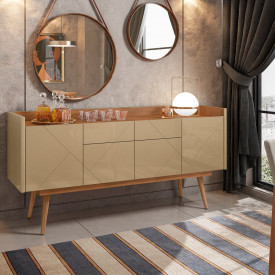 Buffet Veneza 2 Gavetas Cedro/Champagne Casa D Móveis Sala