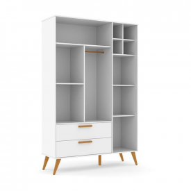 Roupeiro 03 Ptas Retrô Matic Branco Soft Eco Wood 70506 Quarto Bebe