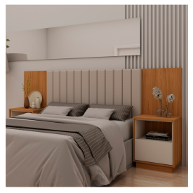 Cabeceira Box Lizz Casal Queen Mesa Cabeceira 138 a 158 Robel Camaru Pérola FORA DE LINHA