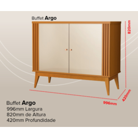 Buffet Argo 0.90 Freijó Nobre Fendi Sala EDN Moveis