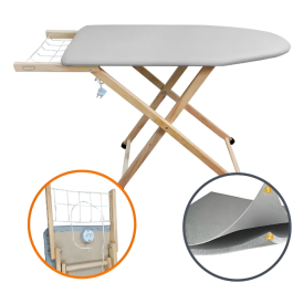 TABUA MESA DE PASSAR ROUPAS UTILYNE 100% MADEIRA COM TOMADA UDM0420.009.009  UTILAÇO