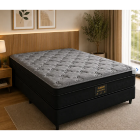 COLCHAO CASAL GAZIN LONDRES MOLA ENSACADAS ALT320 COMP1880 LARG1380 COR2-PRETO
