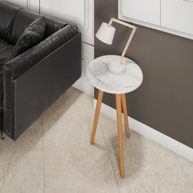 Mesa de Apoio Brilhante Bechara Carrara 3 Pés Sala