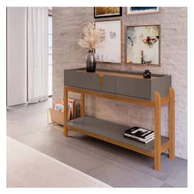 Aparador 2Gav Lizz Cinza Perola/Cedro Casa D Moveis