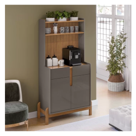 Aparador Sala Cantinho Café Lizz Cinza Perola Cedro Casa D 