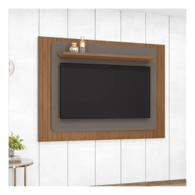 Painel TV 60 POL Monaco 1,80 Cedro Cinza Perola CasaD Moveis