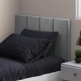Cabeceira Solteiro Laura 0,90 Almofadada Cinza Ofertamo 