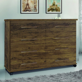 Cômoda Jade 8 Gavetas Amendoa Primus Móveis Quarto 
