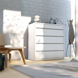 Comoda Premium 5 Gavetas Branco Casa D Móveis Quarto