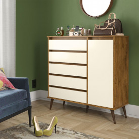 Cômoda Sapateira Rubi Freijó Off White 29645 EJ Móveis