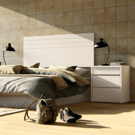 Mesa de Cabeceira Premium 3 Gavetas Branco Casa D Móveis