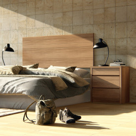 Mesa de Cabeceira Premium 3 Gavetas Noce Casa D Móveis 