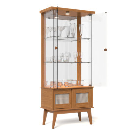 Cristaleira Detroid 2 Portas Nature Tebarrot Móveis