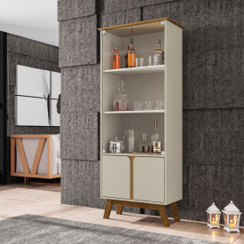 Cristaleira Madri Off White Cinamomo 2075860 Bechara Móveis