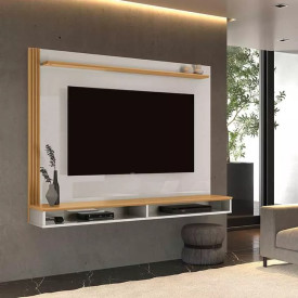 Painel Davos com 2 Nichos Fendi Freijó Nobre EDN FORA DE LINHA