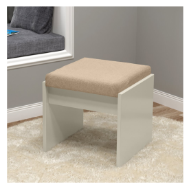 Banqueta Versátil Almofadada para Penteadeira Off White Patrimar