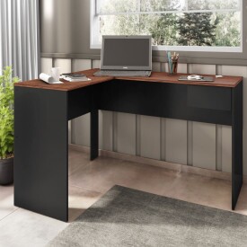 Escrivaninha de Canto 1G Euro II Dakota/Preto Casa D