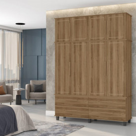 Roupeiro House Triplex 4 Portas Freijó 07930FJ Fabrimóveis