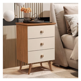 Mesa de cabeceira Liv 3 Gav Freijo Off White Maria Moveis