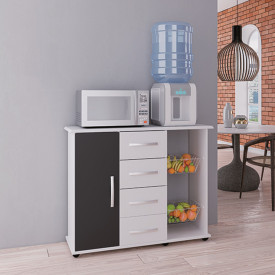 Fruteira Camila 1 Porta Branco Preto Primus Móveis