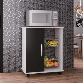 Fruteira Ianá 1 Porta Branco Preto Luxo Primus Moveis