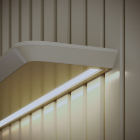 Painel Ripado Flow 2.2 Gianduia com LED e Suporte Invisível 66885 Ofertamo