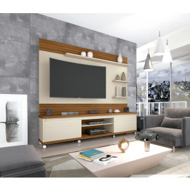 Home Theater Cedro com Rodízios Off White Freijó 178510 Giga Moveis