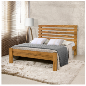 Cama Casal Rebeca New Madeira Imbuia Atraente Moveis