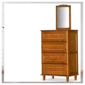 Comoda Chicago 110 - 04 Gavetas c/ Espelheira - Imbuia