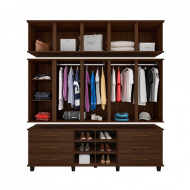 Guarda Roupa Triplex Prisma 5 Ptas Noce 06000NC Fabrimóveis