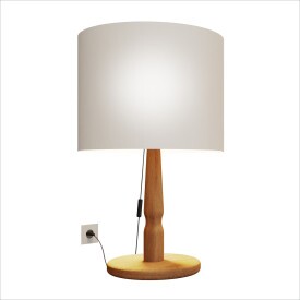 Luminaria Abajur De Mesa Nanna Em Madeira Off White Ofertamo