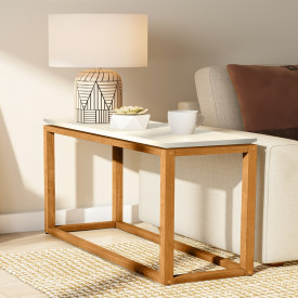 Mesa de Apoio Supreme Tebarrot Off White Nature Sala Estar