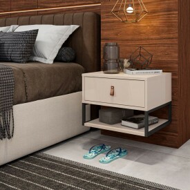 Mesa Cabeceira Suspensa Sigma Off White Casa D Móveis