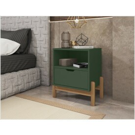 Mesa de Cabeceira Antares 1G Verde Oliva Casa D Moveís