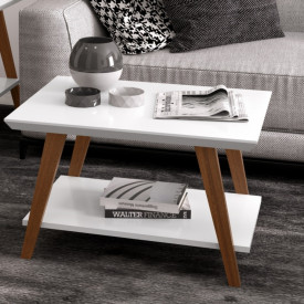 Mesa de Centro Davi Branco/Amadeirado OFERTAMO