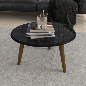 Mesa de Centro Brilhante Bechara Nero 03 Pés Sala