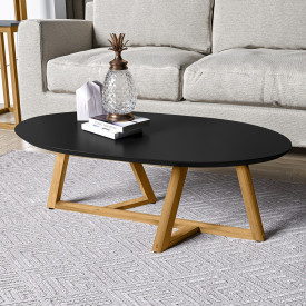 Mesa de Centro Classic Tebarrot Preto Amêndoa Sala