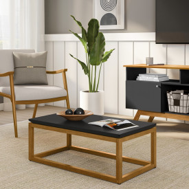 Mesa de Centro Supreme Tebarrot Preto Amendoa Pé Madeira FORA DE LINHA