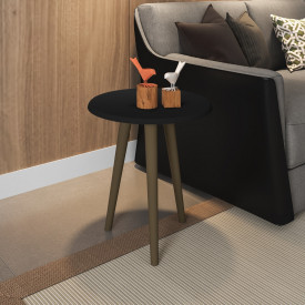 Mesa Lateral Brilhante Bechara Preto 3 Pés 2074955 Sala