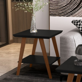Mesa Lateral Davi Preto/Amadeirado OFERTAMO
