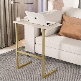 Mesa P/Notebook Thor MDP Pérola Pés Ferro Dourado Sal Movelaria