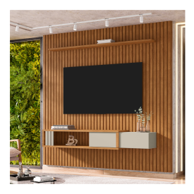 Painel Ripado para Tv até 85 Polegadas Cancun Nature Off White 