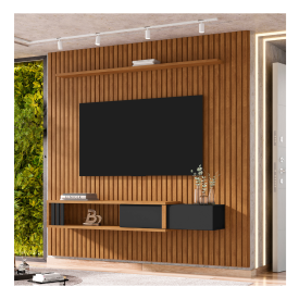 Painel Ripado 1.8 Nassau Nature Preto Bechara FORA DE LINHA