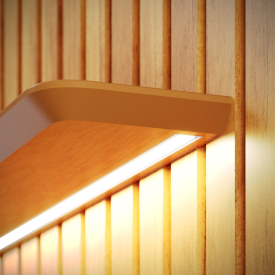 Painel Ripado Flow C Suporte Invisível 1.4 Nature Com LED 66681 Ofertamo