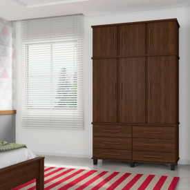 Guarda Roupa Triplex Prisma 3 Ptas Noce 03800NC Fabrimóveis